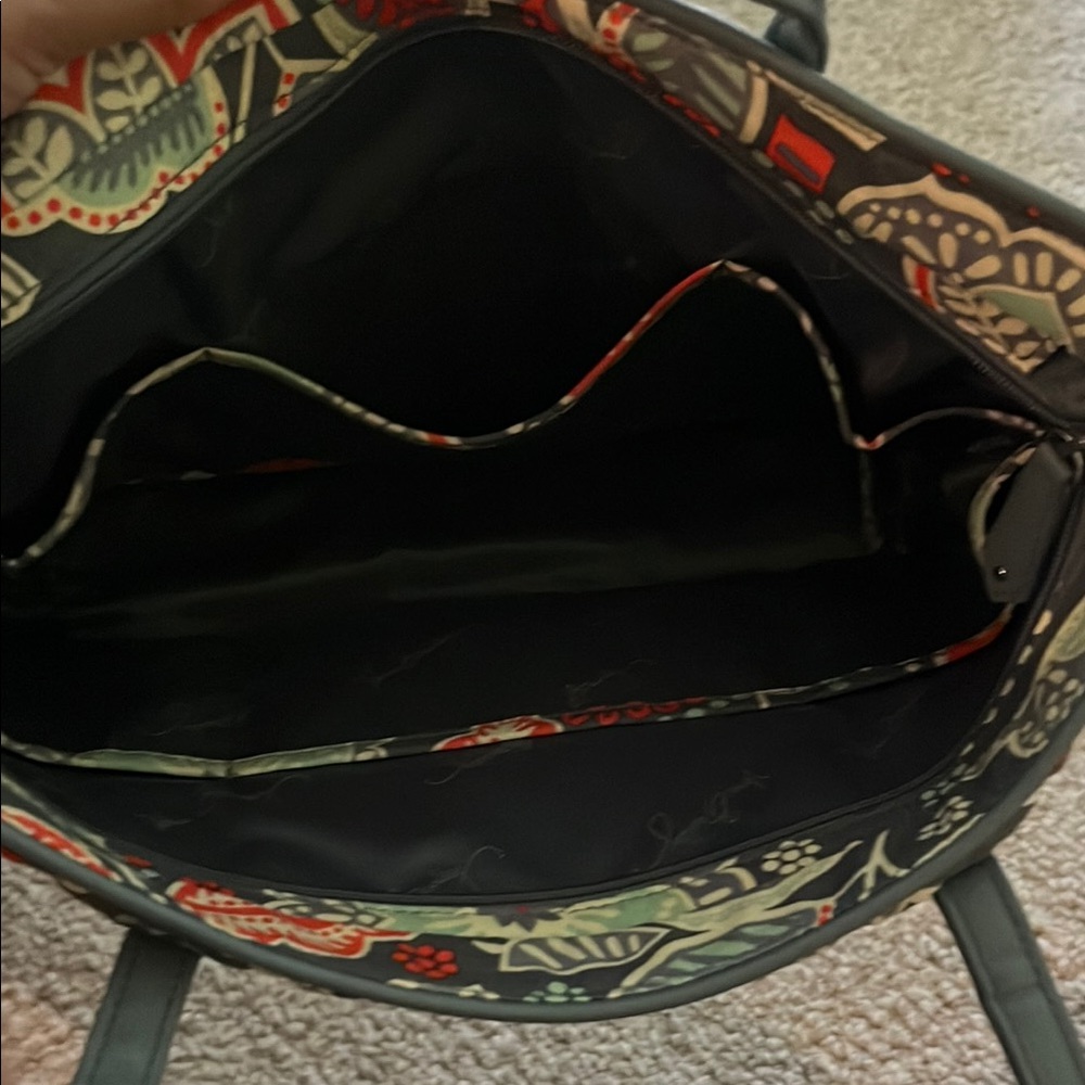 Vera Bradley Greyish Blue Tote with Multicolor Floral Design NWT - Picture 4 of 5
